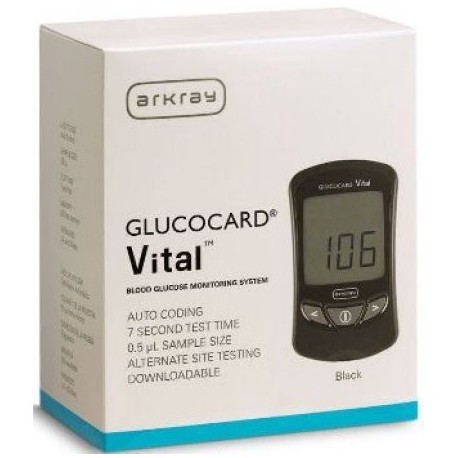 Arkray GlucoCard Kit de control de la diabetes Sangre Vital - Negro