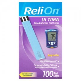 ReliOn Strips Ultima prueba de glucosa 100 Ct