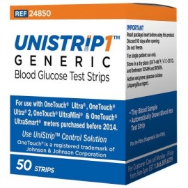 UniStrip Generic Prueba de glucosa en sangre tiras Box 50 Conde