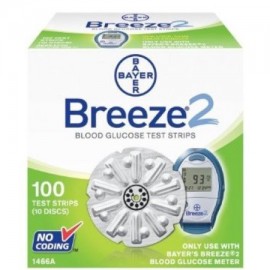 Bayer Breeze 2 de prueba de glucosa en sangre de las tiras 50 conde-6 Pack