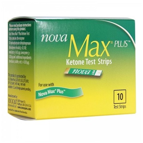 Nova Max Plus de prueba de cetonas en sangre tiras Caja de 10