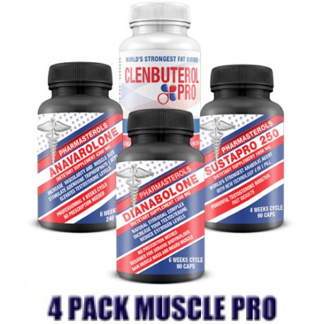 PACK QUEMADORES DE GRASA MAS AUMENTO MUSCULAR 4 PRODUCTOS X 90 CAPS