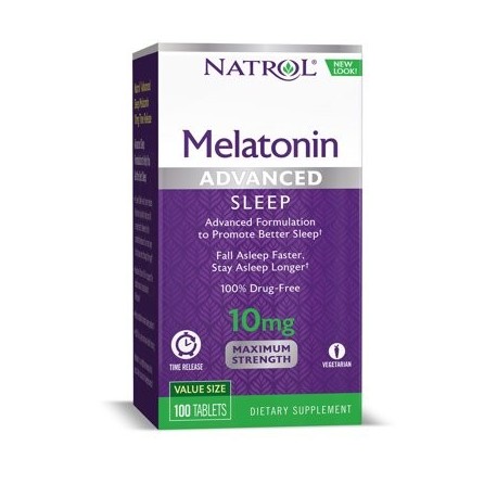 Natrol avanzada del sueño Melatonina 10 mg de liberación programada de 100 Conde