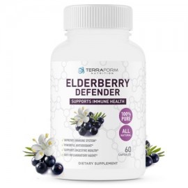 Natural Black Elderberry Supplement – Immunity Defender – Daily Immune Support Supplement – Max Strength 1200mg