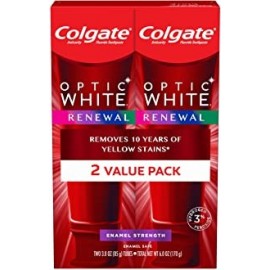 Pasta de dientes blanqueadora Colgate Optic White Renewal con esmalte de fluoruro 3 onzas 2 pack