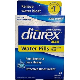 DIUREX MAX WATER CAPLETS CAFFEINE FREE 24 CAPLETS PACK OF 5