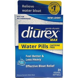 DIUREX MAX WATER CAPLETS CAFFEINE FREE 24 CAPLETS PACK OF 4