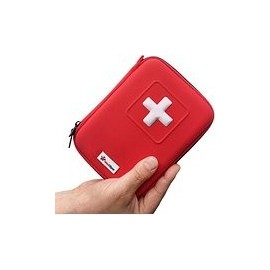 MINI FIRST AID KIT IN RED HARD CASE (100 IMPLEMENTOS)