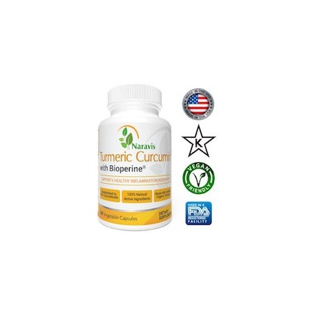 TURMERIC CURCUMIN WITH BIOPERINE 500MG - EL MEJOR ANTIINFLAMATORIO NATURAL (120 CAPSULAS)