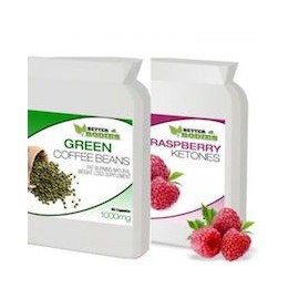 RASPBERRY KETONE Y GREEN COFFEE BEAN EXTRACT 2 FRASCOS DE 60 CAPS