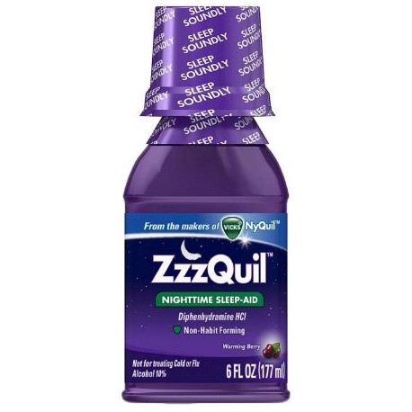 ZzzQuil Nighttime Sleep-Aid Liquid, Calentamiento Berry 6 oz (Pack de 3)