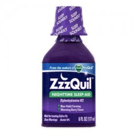 ZzzQuil Nighttime Sleep-Aid Liquid, Calentamiento Berry 6 oz (Pack de 2)