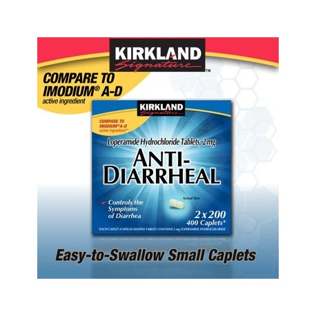 Kirkland Signature antidiarreico loperamida clorhidrato Tablets 2mg - 4 paquetes de 200 Caplets - Cos14