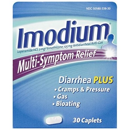 3 Pack Multi-Symptom Relief Diarrea Calambres Distensión de gas 30 Cápsulas Cada