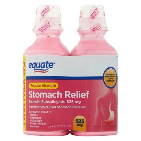  estómago Regular Strength Alivio subsalicilato de bismuto líquido 16 onzas fluidas 2 pk
