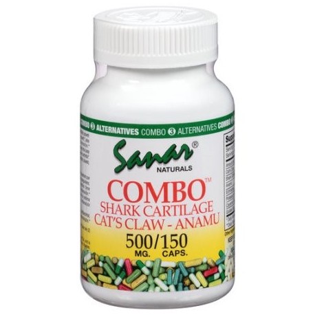 Sanar Naturals Uña - Anamu cápsulas de suplementos dietéticos Combo cartílago de tiburón - de gato 500 mg 150 recuento