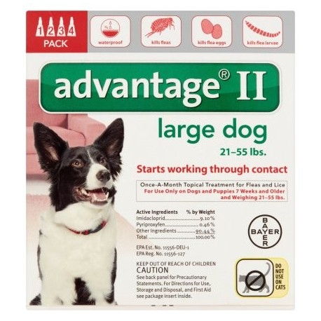 Advantage II pulgas y piojos Tratamiento tópico para perros 21-55 libras 4-Conde