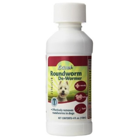 8 en 1 Excel Roundworm De-Wormer para perros onza 4 Fluid