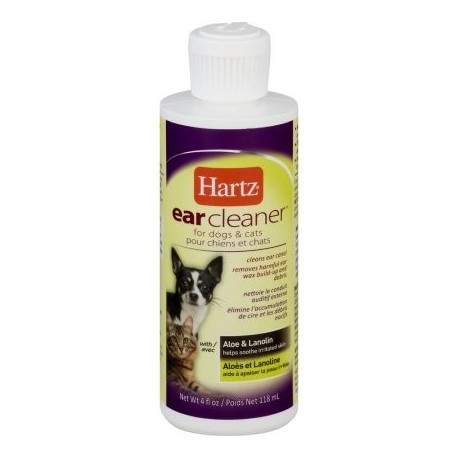 Hartz limpiador del oído para perros y gatos con aloe y lanolina 40 onzas líquidas