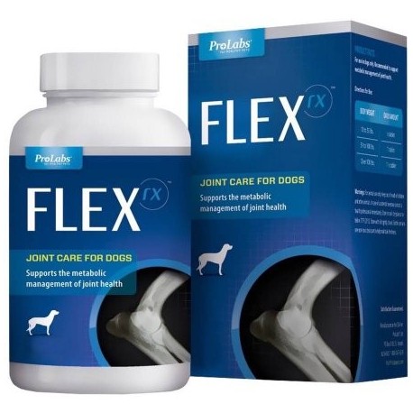 La descripción de marketing Flex Rx cuidado de las articulaciones de los perros 120 comprimidos