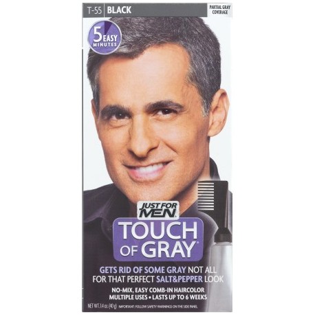 Just For Men Touch Of Grey Fácil Peine-In Color de pelo Negro T-55 1.4 OZ