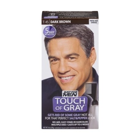 Just For Men Touch Of Grey Fácil Peine-In Color de pelo T-45 Café oscuro 14 oz