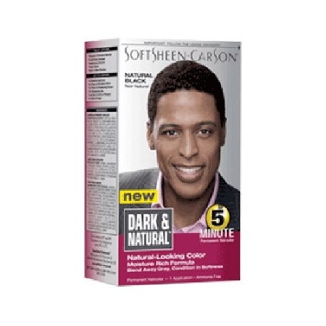 Oscuro y natural para hombre Permanente 5 Minuto color de pelo Kit Negro Natural - 1 ea