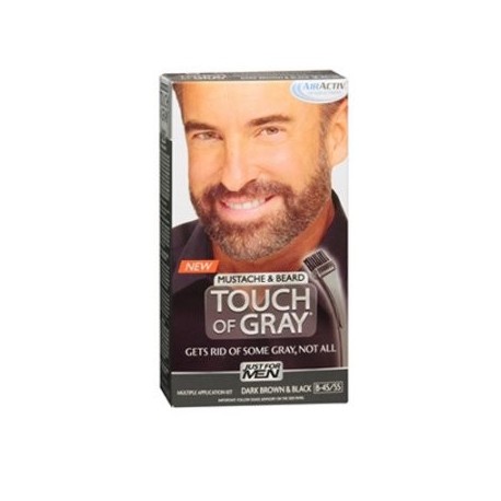 Just For Men toque de gris bigote y barba de color de pelo color marrón oscuro y Negro - 1 ea