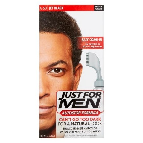 Just For Men Autostop Fórmula Fácil Peine-In Color de pelo A-60 Jet Negro 1.2 OZ