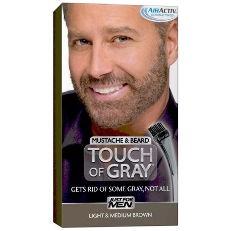 Just For Men Touch of Grey Color de cabello el bigote y la barba del kit luz y Mediana Brown B-25-35 1 ea (paquete de 6)