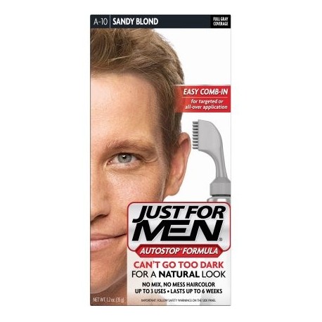 Just For Men AutoStop Fórmula Fácil Comb-en Haircolor A10 de arena rubio 1.2 OZ