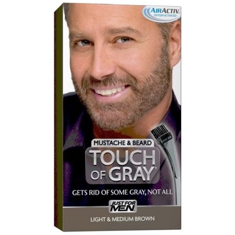 Just For Men Touch of Grey Color de cabello el bigote y la barba del kit luz y Mediana Brown B-25-35 1 ea (Pack de 2)