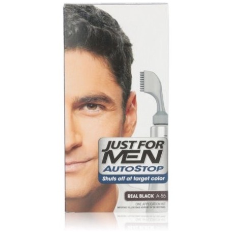 Just For Men AutoStop Color de pelo real Negro A-55 1 Cada (Pack de 2)