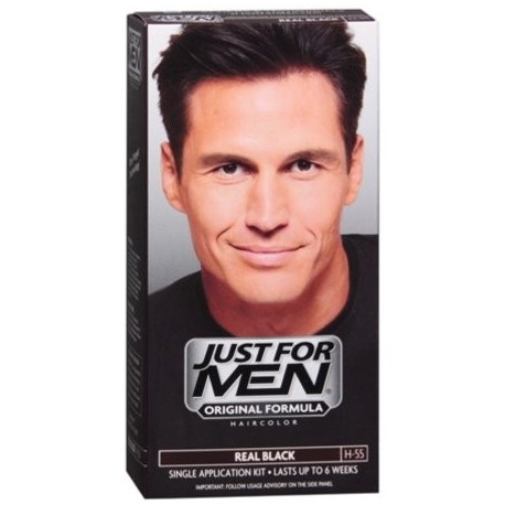 Just For Men Color de cabello H-55 real Negro 1 Cada (Pack de 2)
