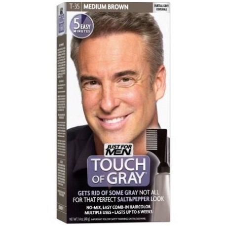 Just For Men Touch of Grey Color de pelo T-35 Medium Brown 1 Cada (paquete de 4)