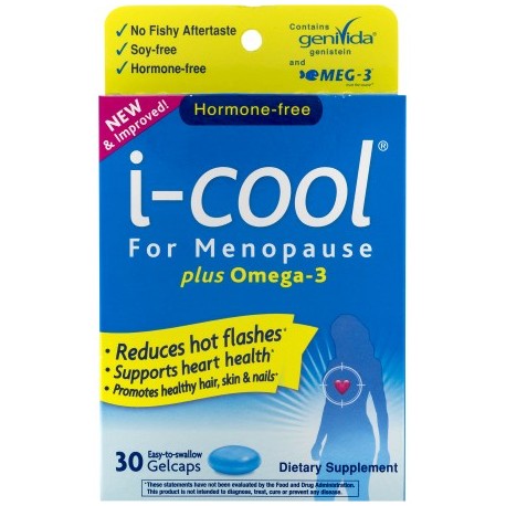 i-cool para la menopausia Plus Omega-3 cápsulas de gel suplementos dietéticos - 30 CT