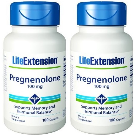Life Extension Pregnenolone 100 mg 100 Cápsulas 2 Botellas