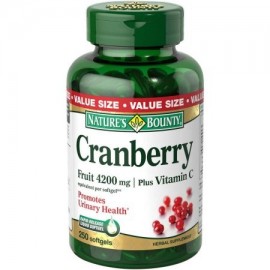 Nature's Bounty Cranberry Fruit además Vitamina C Hierbas Cápsulas Suplemento 4200mg 250 recuento