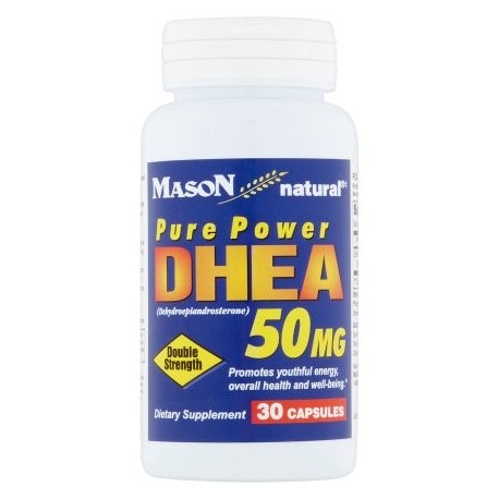 Mason Natural Doble Fuerza pura potencia DHEA Cápsulas 50 mg 30 conteo