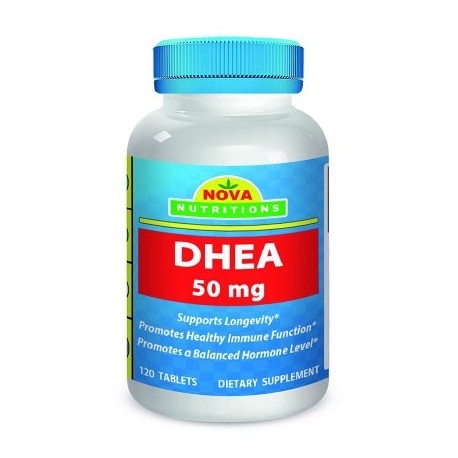 Nova Nutritions DHEA 50 mg Comprimidos Suplemento 120 - Compatible con los niveles de hormonas balanceadas para los hombres y