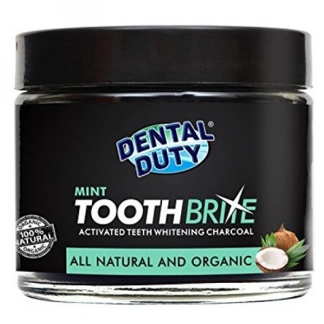 Blanquear los dientes naturales en polvo de carbón -Mint sabor- Hecho con coco orgánico carbón activado y arcilla bentonita p