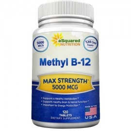 La vitamina B12 aSquared Nutrition - 5000 MCG Suplemento con metilcobalamina (Metil B12) - Max Fuerza vitamina B 12 Soporte