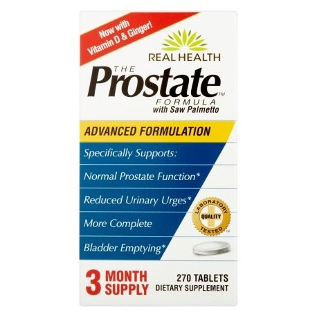 Real Health tabletas de suplementos dietéticos Fórmula Laboratorios la próstata con Saw Palmetto 270 ct