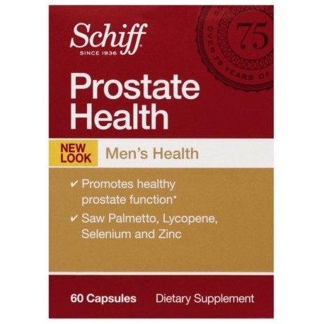Schiff salud de la próstata con Palmetto Licopeno Selenio y Zinc Suplemento de próstata 60 ct (paquete de 4)