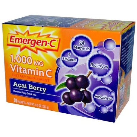 Emergen-C Healhty y elevador de energía Acai Berry Drink Mix 30 CT