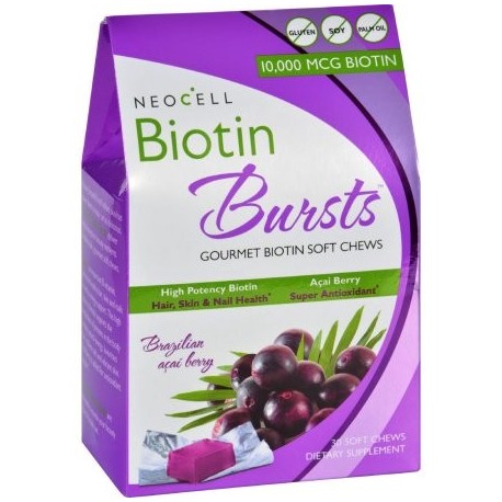 NeoCell Laboratories Biotina Explosiones - masticable - Acai Berry - 30 Conde - (Pack de 2)