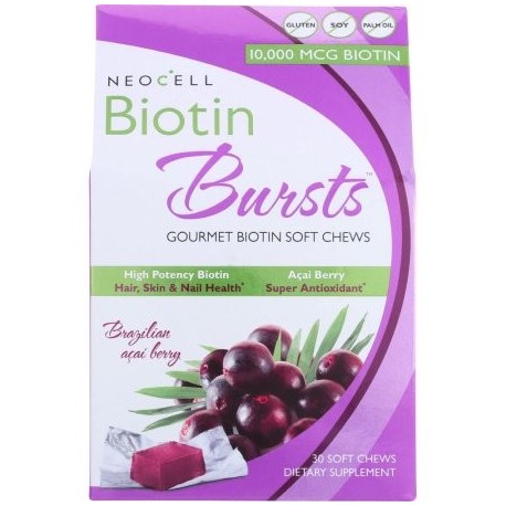 NEOCELL Biotin Bursts 10000 Mcg Brazilian Acai Berry 30 Pc