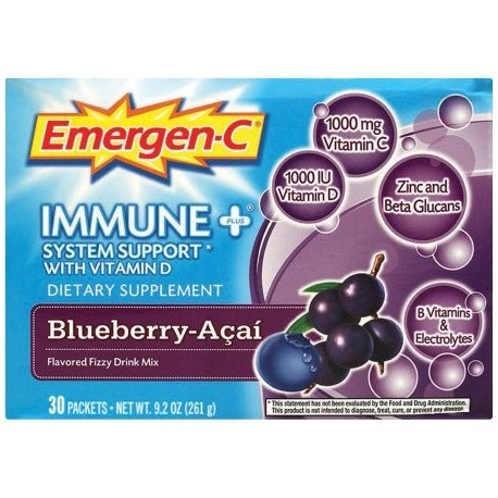 Emergen-C con sabor burbujeante mezcla de la bebida inmunitario y arándano-Acai 10 CT