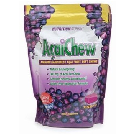 Nutritionworks AcaiChew Amazon Rainforest Acai Fruit 30 ea (Pack of 3)