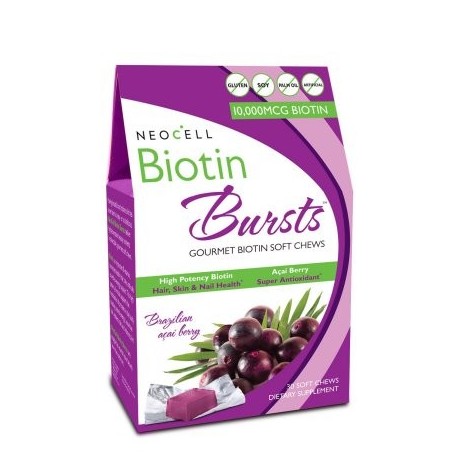 Biotina Explosiones masticable Acai Berry de alta potencia 30 blandas masticables